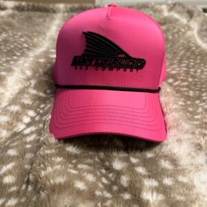 WATERLOO HOT PINK WITH BLACK ROPE CAP -TAILS UP LOGO
